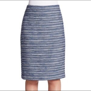 Lord & Taylor 424 Fifth Blue Boucle Pencil Skirt